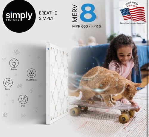 Simply Filters 12x20x1 MERV 8, MPR 600, AC Ofen HVAC Luftfilter 4er Pack - Bild 2 von 8