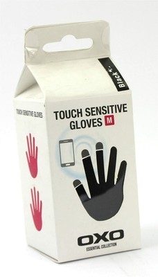 OXO Touchscreen empfindliche Handschuhe Fingerspitze für Handy Medium schwarz