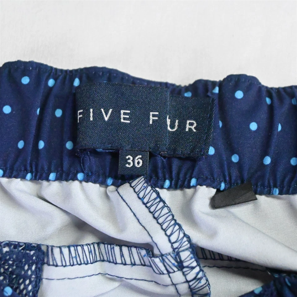 Pantalones Cortos de Natación Híbridos FiveFour 36 x 9" Azul Marino Estampado de Lunares Sin Forro Foto 3 de 4