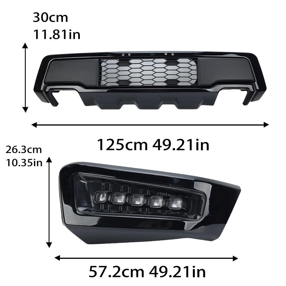 Steel Black Front Bumper Assembly Raptor Style W/LED DRL For Ford