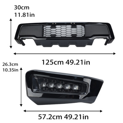 Steel Black Front Bumper Assembly Raptor Style W/LED DRL For Ford