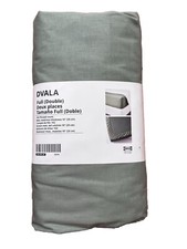 DVALA Fitted sheet, gray-green, Full/Double, ...