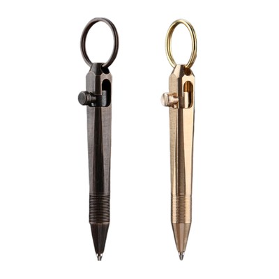 Mini Bolt Action Pen Slim Messing Schreiben Kugelschreiber kleiner Pocket Pen Ge