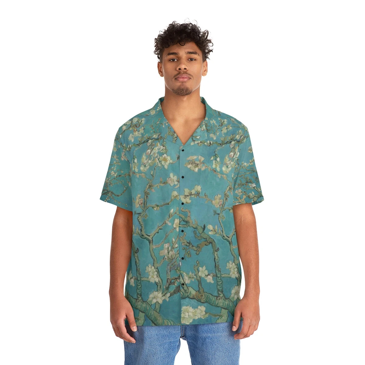 Van Gogh, Almond Blossom, Floral Men's Hawaiian Shirt (AOP)