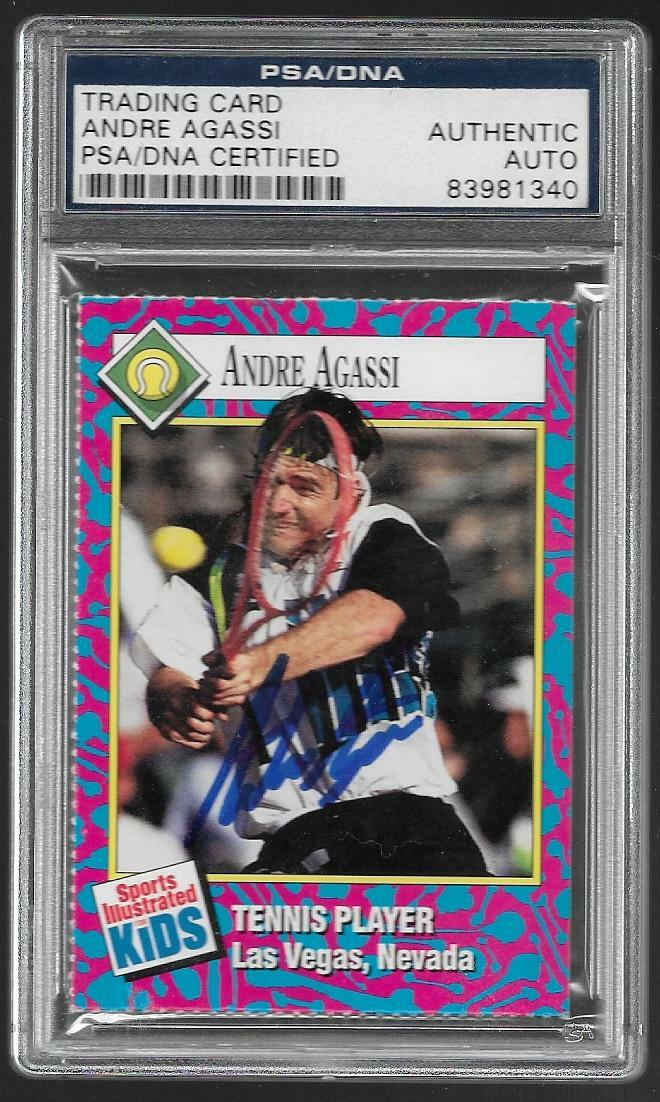 PSA-DNA 5/93 SI for Kids ANDRE AGASSI Auto Card AUTOGRAPH,1993 Men's Tennis #148