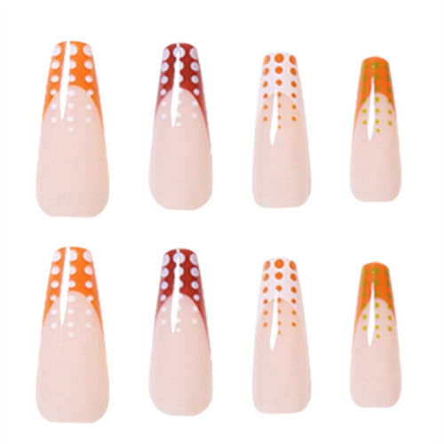 Wear Nail French Nail Art Coffee Color Matching Polka Dot Series Nail Plate _ha - Picture 1 of 5
