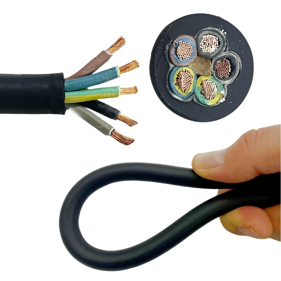 HELUKABEL GMBH HEMMINGEN H07RN-F 5x1,5mm² 5x2,5mm² 5x4mm² 5x6mm² Gummikabel Baustellenkabel Helukabel