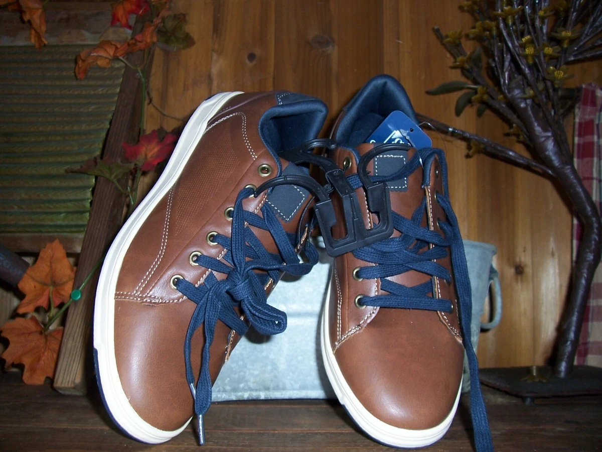 GEORGE MENS CASUAL SHOES SIZE 10 BROWN LACE UP MEMORY FOAM DRESS FORMAL NEW