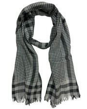 100 New Brunello Cucinelli Cashmere Silk Scarf Gray Black Plaid Check 260390