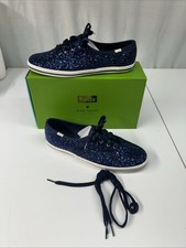 Keds Kate Spade New York Glitter Sneaker Women  s 8.5 Blue Ribbon NEW w/Box