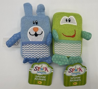 SPARK CREATE IMAGINE Sponge Animals FROG & BUNNY 3.5'' Plush Set of 2
