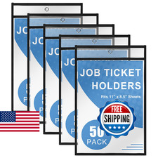 Heavy Duty Dry Erase Pockets 8.5x11 Plastic Paper Sleeves Job Ticket Holder 50 P