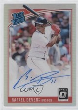 2018 Donruss Optic Rated Rookie Signatures Holo Prizm Rafael Devers Auto jc3