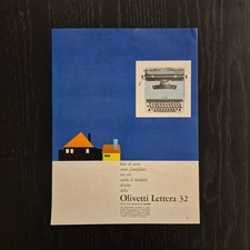 1964 #2 Olivetti Lettera 32 - Original AD Advertising 26x33 Pubblicità Vintage