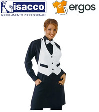 Isacco GREMBIULE GARCON Bicolore Unisex Barista Cameriere Sala Pub Cucina Tasche