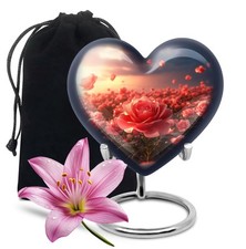 Rose Heart Shaped Urn 10Inch for Human Ashes Large Urns for Ash Cremation