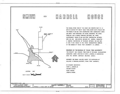 Lubbock Texas Smith-Harrell House 1900s HABS Historic Ranching Home Map