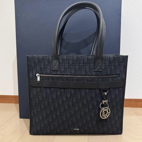 Sac fourre tout Dior Safari logo noir oblique