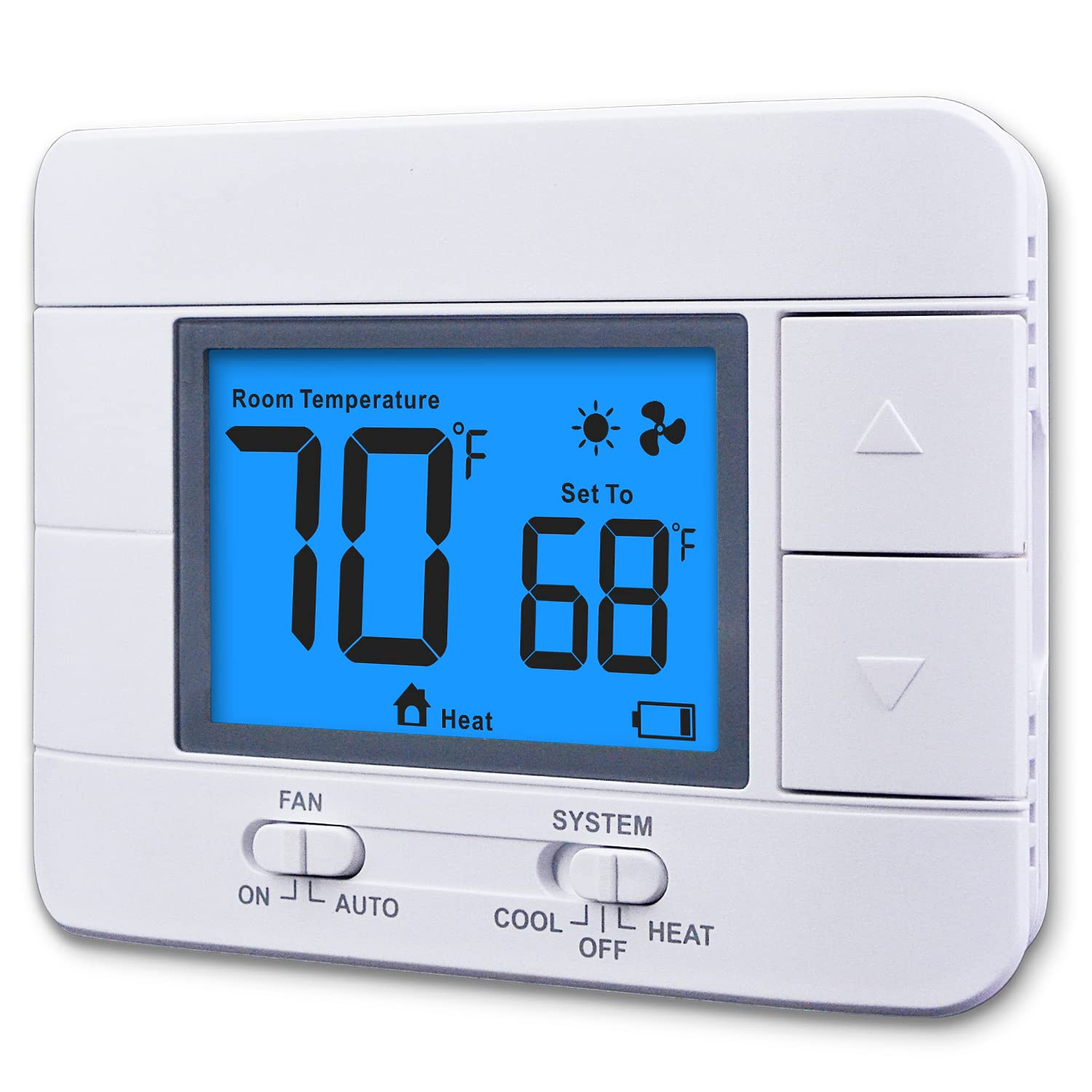 Non Programmable Thermostat for Home 1 Heat/ 1 Cool Single-Stage System, with...
