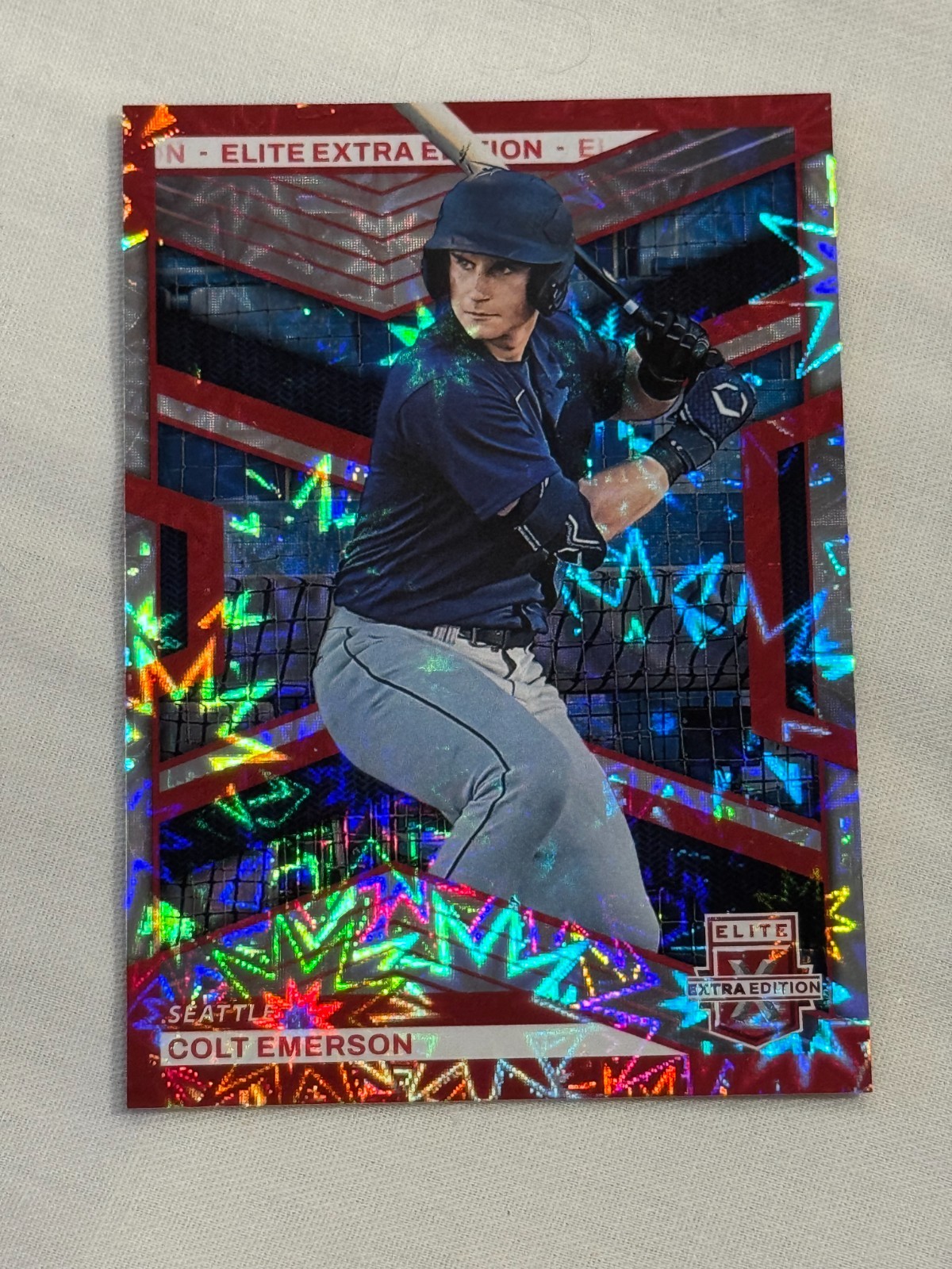 2023 Panini Elite Extra Edition Colt Emerson Red Explosion #5/5 Prospect Seattle