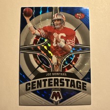Joe Montana 2022 Panini Mosaic #CS-1 Centerstage Mosaic Blue #/99