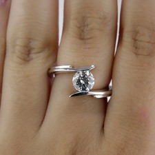 Round Cut Bridal Diamond Engagement Ring 14KT White Gold 0.30 CT F/SI1