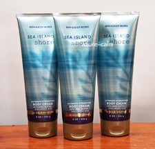 Bath Body Works SEA ISLAND SHORE Body Cream x 3 8ozs w/ Hyaluronic Acid