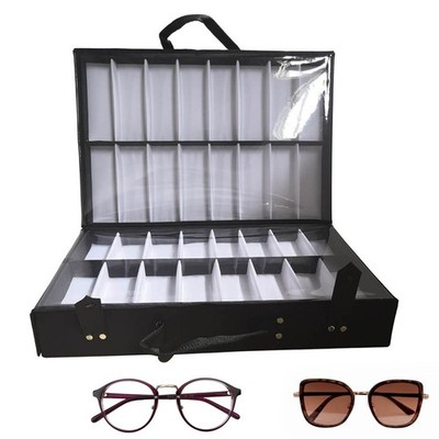 64Pair Portable Eyeglasses Display Case Nylon Optical Glasses Storage Organizer