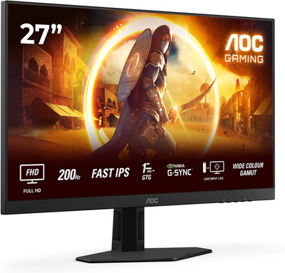 AOC 27G4HRE 27 Zoll FHD Gaming Monitor, 200Hz, Fast IPS Panel, 0.5Ms MPRT, Adapt
