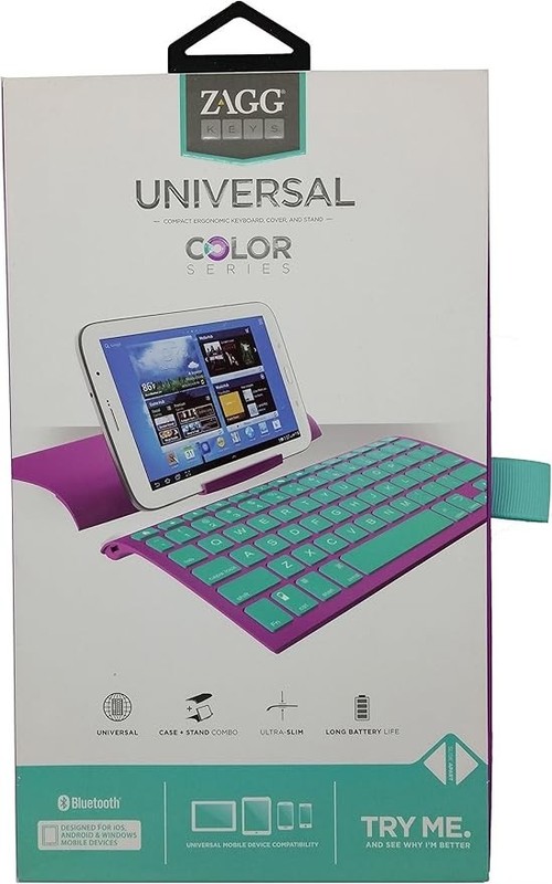 Zagg Universal Color Series Purple/Green Bluetooth Universal Key Board