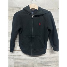 Polo Ralph Lauren Boys 4t / 4 Black Full Zip Red Pony Jacket VGUC