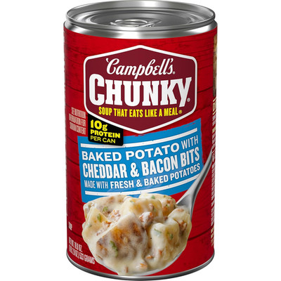 Campbell S Chunky Soup, Baked Potato with Cheddar and Bacon Bits Soup, 18.8 Oz