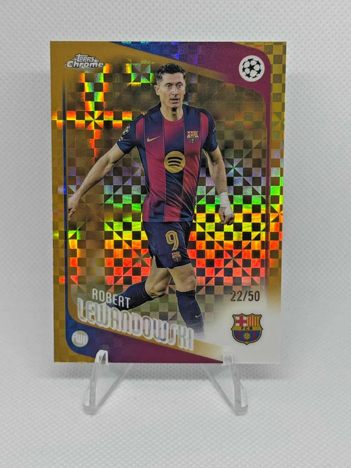 Robert Lewandowski - 2026 Topps Chrome UEFA CL #54 Gold Xfractor /50 - FCB