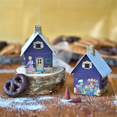 das Original Crottendorfer Räucherhaus aus Metall 6 weihnachtliche Wintermotive