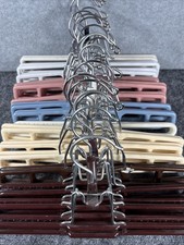 20 Vintage Tamor Type Plastic Clamp Hangers for Pants Skirts Assorted Colors