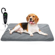 Pet Heating Pad X Large 28x18 Inch Grey, Electric Dog Cat Indoor Waterproof