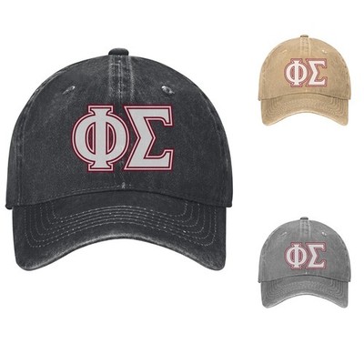 Alpha Phi Greek Letters Maroon Cotton Baseball Cap Adjustable Dad Hat