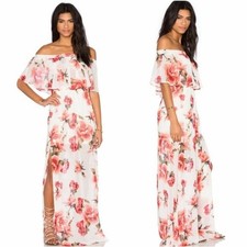 Show Me Your Mumu New! Off Shoulder Floral Dress Side Slits XS