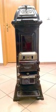 Antiker Ofen Gusseisen Kohleofen DONAR 20 um 1900 Gründerzeit H98cm Schokobraun