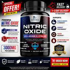 Nitric Oxide Booster 3000mg L-Arginine 3X Extra Strength Capsules
