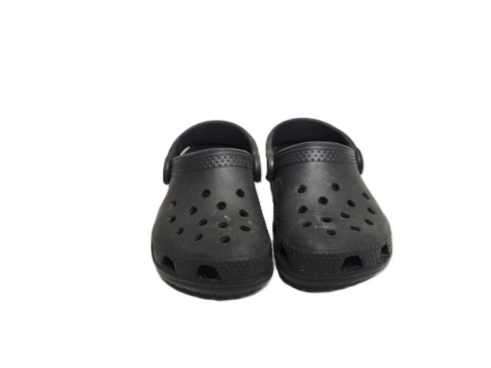 Crocs Classic Littles Clogs Slip On Sandals Shoes Solid Black Mens Size 7 - Imagem 3 de 4