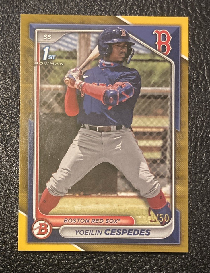 2024 Bowman Yoeilin Cespedes #BP-139 1st Gold Border /50 Boston Red Sox🔥🔥