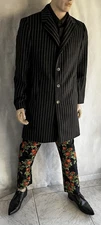 IKE BEHAR NEW YORK men's woolen coat  42  CHAULK STRIPE