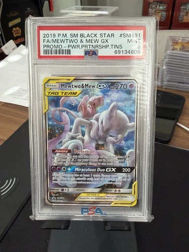 Pokémon TCG Mewtwo & Mew GX Tag Team Black Star Promo #SM191 PSA 9
