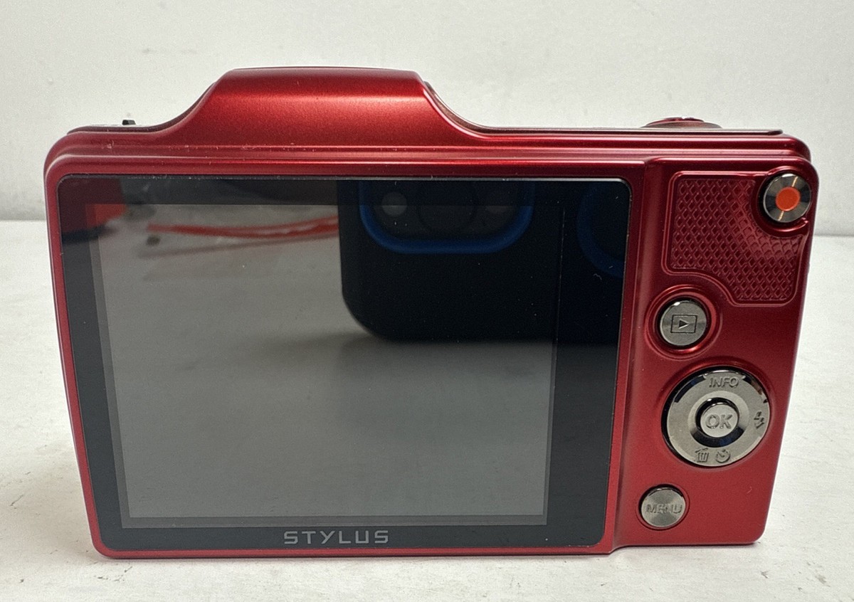 Olympus Stylus SZ-15 Red 16MP 24x Zoom Digital Camera with 16GB