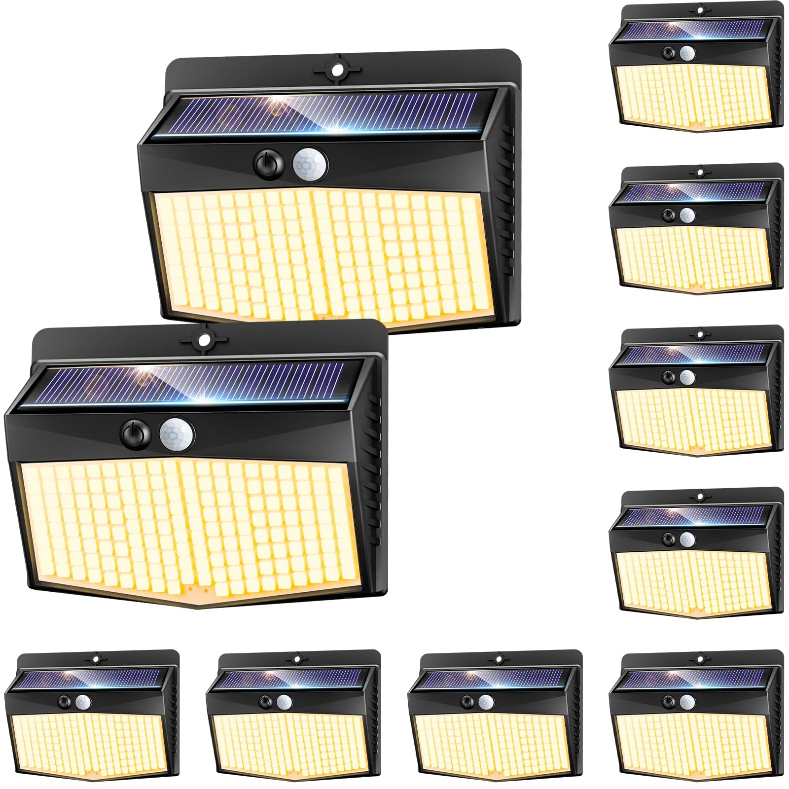nifipy Luce Solare LED Esterno 168LED Faretto LED da Esterno con Sensore di