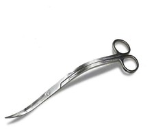 Aquarium Plant Scissors, Stainless Steel Mirror Wave, Ambidextrous, Silver