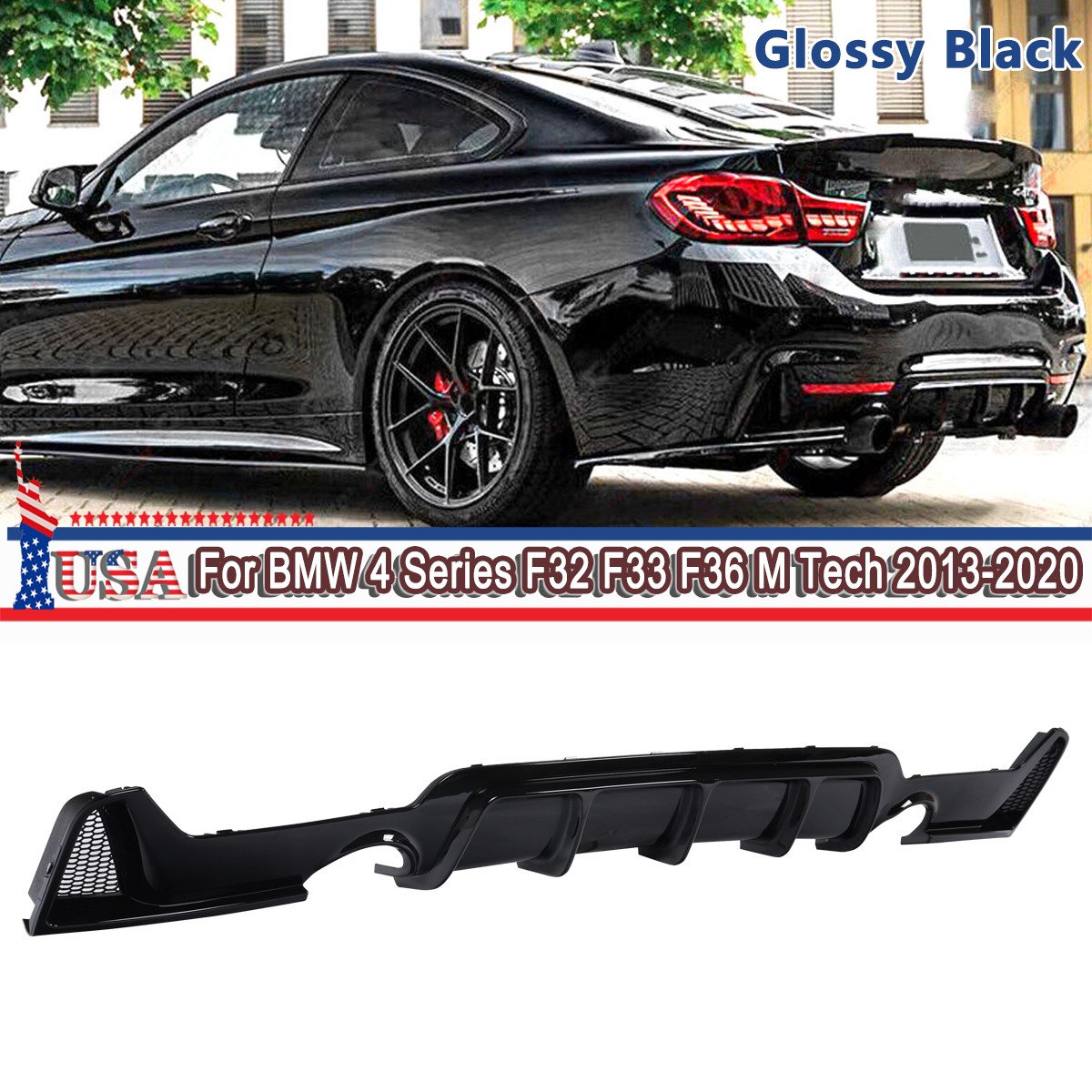 Auspuff Endrohr Duplex 4 Rohr Look Umbau passt für BMW F32 F33 F36 425