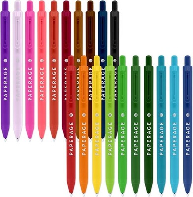 PAPERA l Pens With Retractable Medium Point, Colored l Pens,