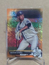 2017 Bowman Chrome Prospects Orange Shimmer Refractors #20/25 Anderson Espinoza